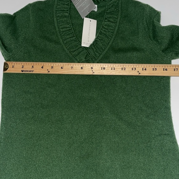 Cashmere charter club Kelly green office siren v neck sweater NWT S - Picture 6 of 7